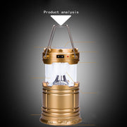 new solar charging type multifunctional telescopic camping lantern outdoor camping tent lamp