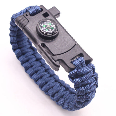 Tactical Survival Braclet w/compass, Whistle,Flint Stone, Knife, 4mm Parachute Cord