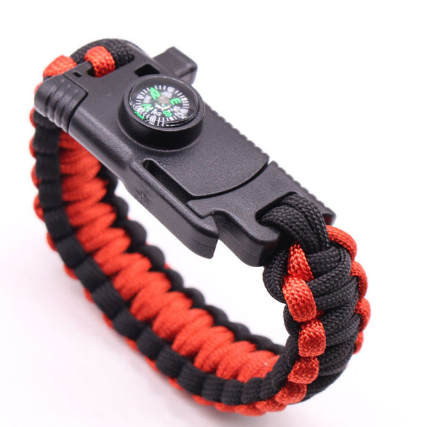 Tactical Survival Braclet w/compass, Whistle,Flint Stone, Knife, 4mm Parachute Cord