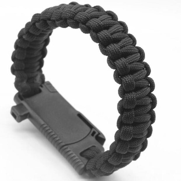 Tactical Survival Braclet w/compass, Whistle,Flint Stone, Knife, 4mm Parachute Cord