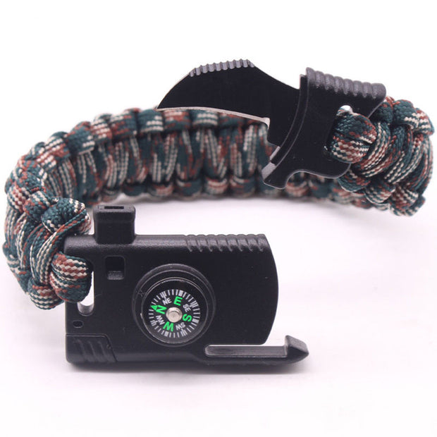 Tactical Survival Braclet w/compass, Whistle,Flint Stone, Knife, 4mm Parachute Cord