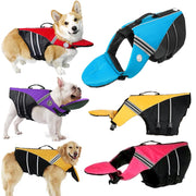 Reflective Dog Life Jacket Vest, Removable Neck Float High Buoyancy Dogs Swimming Clothes, Pet Safety Swimsuit for Dog Cat