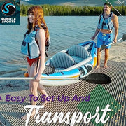 2024 New 2-Person Inflatable Kayak with Aluminum Oars (136" X 33") High Output Air Pump and Storage Bag, Double Tandem Kayak