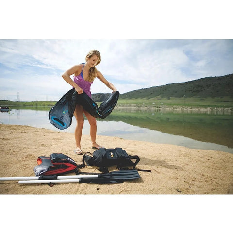 Inflatable Kayak, Kayak Folds into Backpack with 5-Minute Setup, 21-Gauge PVC Construction; Hand Pump & Paddle Included Kayak