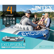 Excursion Inflatable Boat Series: Includes Deluxe 54in Aluminum Oars and High-Output Pump – SuperStrong PVC – Adjustable Seats