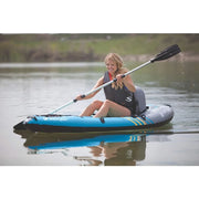 Inflatable Kayak, Kayak Folds into Backpack with 5-Minute Setup, 21-Gauge PVC Construction; Hand Pump & Paddle Included Kayak