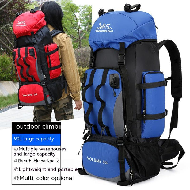 90l outdoor camping hiking backpack